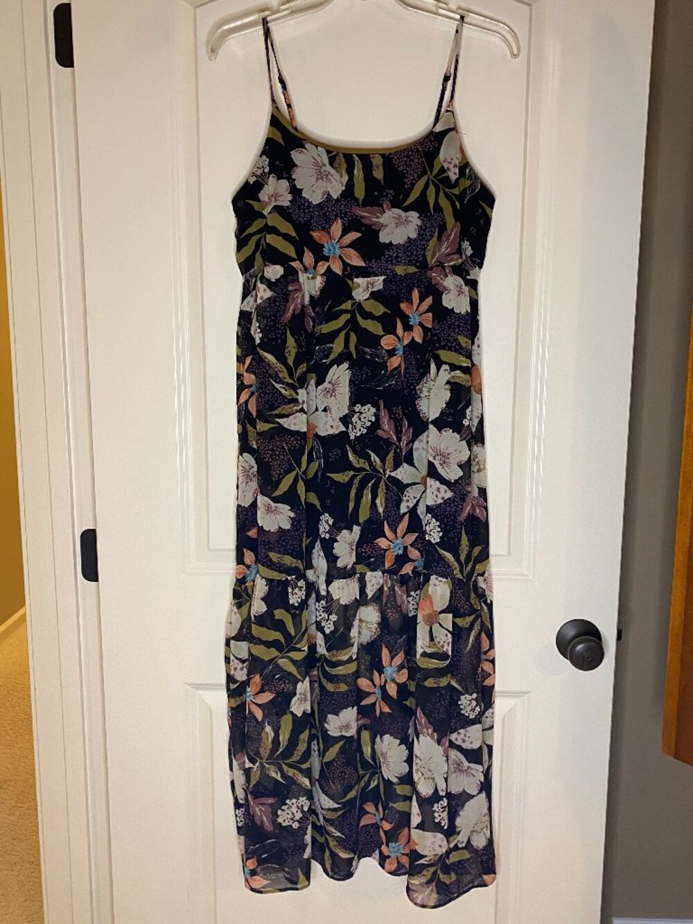 Black floral maxi dress Sz M